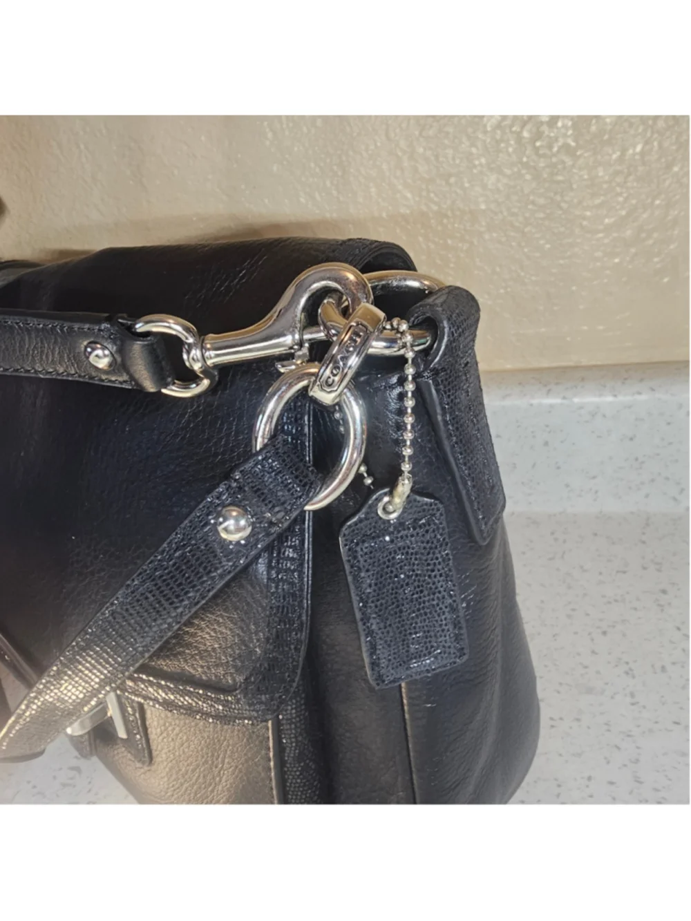 Coach Taylor Black Leather Flap Shoulder Bag (F27481)